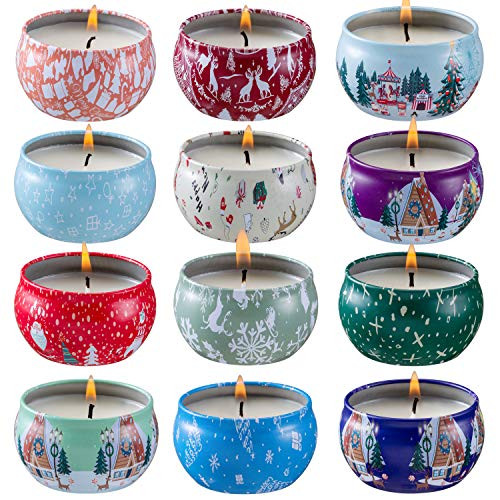HELLY Scented Candles Gift Set Natural Soy Wax Portable Travel Tin Candles Gifts for Women Fragrance Essential Oil Candles for Aromatherapy Relaxation Stress Relief Christmas Candles 12 Pack HELLY Scented Candles Gift Set Natural Soy Wax Portable Travel Tin Candles Gifts for Women Fragrance Essential Oil Candles for Aromatherapy Relaxation Stress Relief Christmas Candles 12 Pack