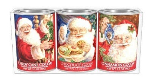 McSteven s Santa Hot Cocoa Collection Gift Set - Candy Cane Cocoa  Chocolate Cocoa   Cinnamon Cocoa  3-2-5 Oz Tins