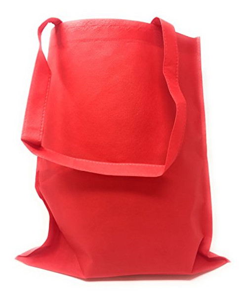 50 Bulk Tote Bag Mega Pack - Reusable Shopping Bags (Red)