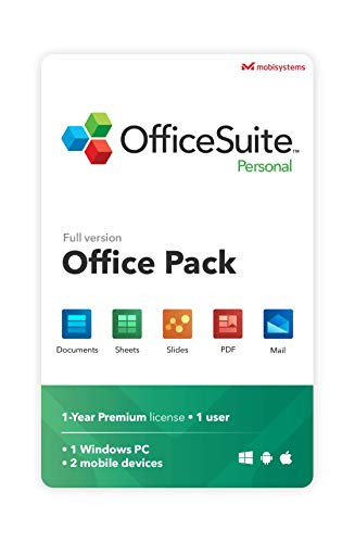 OfficeSuite Personal Compatible with Microsoft® Office Word® Excel®   PowerPoint® and Adobe® PDF - 1 user annual license for 1 Windows   2 mobile devices