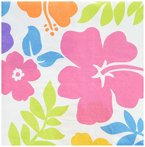 Amscan Hibiscus Party Luncheon Napkins, 6.5", 100 Ct.