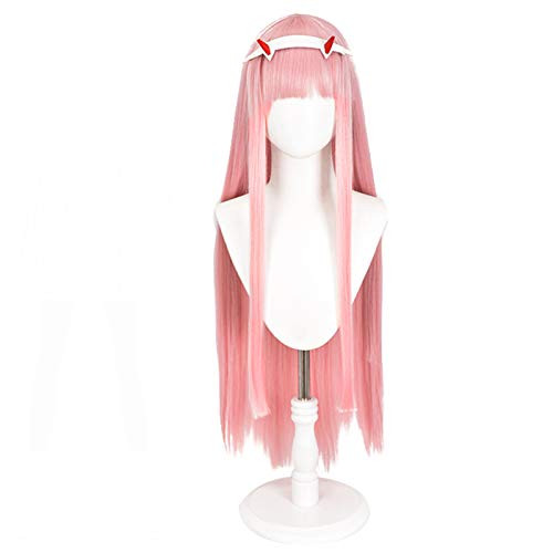 Soyusunny Long Pink Straight Cosplay Wig Costume Halloween Wigs for Women With Headband Soyusunny Long Pink Straight Cosplay Wig Costume Halloween Wigs for Women With Headband