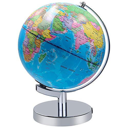 Illuminated World Globe for Kids  Educational Globe with Stand Built in LED Night Light Earth Map and Constellation View  2 in 1 Interactive Educational Geographic Earth Globe Learning Toy  8 Inch