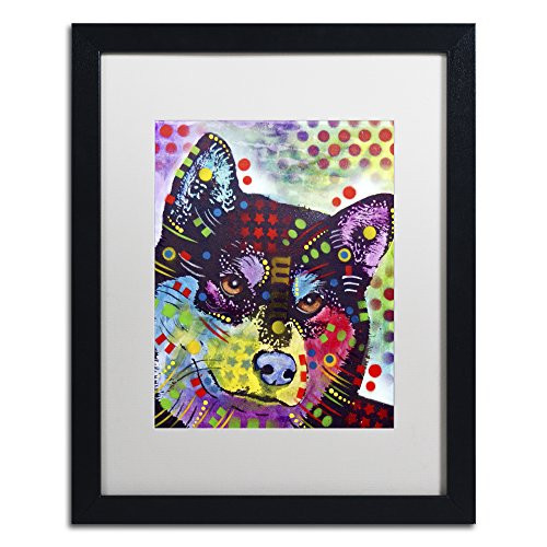 Trademark Fine Art Shiba Inu by Dean Russo, White Matte, Black Frame 16x20-Inch