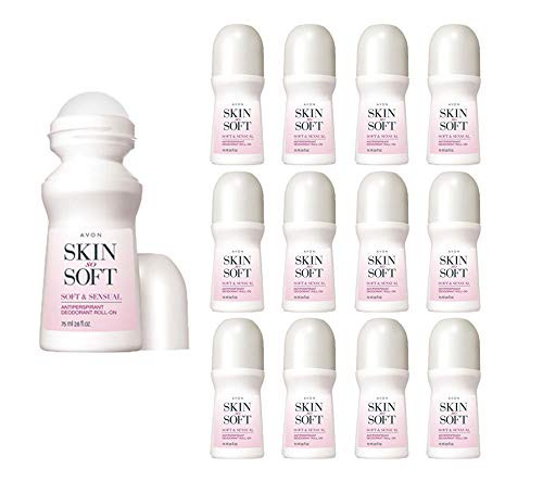 Avon Skin So Soft  Soft   Sensual Roll-On Antiperspirant Deodorant 2-6oz 12-Pack