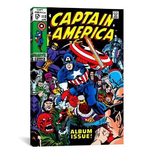 iCanvasART Marvel Comic Book Captain America Issue Cover No.112 Canvas Art Print, 18 by 12-Inch