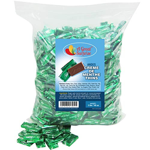 Andes Mints - Andes Creme De Menthe Thins - Green Candy - 3 LB Bulk Candy Andes Mints - Andes Creme De Menthe Thins - Green Candy - 3 LB Bulk Candy