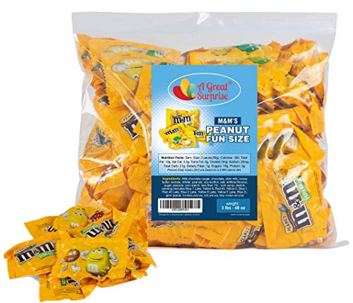 M Ms Peanut Milk Chocolate Fun Size - Yellow Candy - 3 LB Bulk Candy