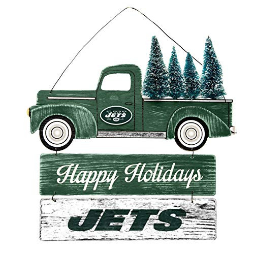 FOCO New York Jets NFL Wooden Truck with Tree Sign