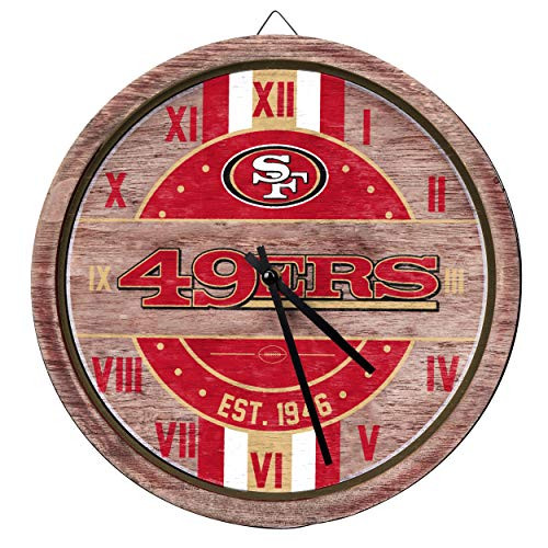 FOCO San Francisco 49Ers NFL Barrel Wall Clock FOCO San Francisco 49Ers NFL Barrel Wall Clock
