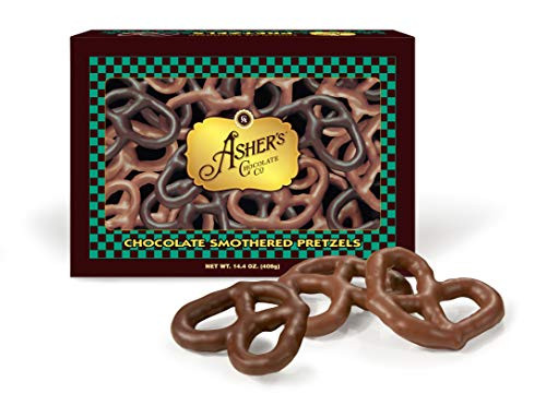 Asher s Chocolate  Chocolate Covered Pretzels Assortment  Gourmet Sweet and Salty Candy  Small Batches of Kosher Chocolate  Family Owned Since 1892 14-5oz  Milk and Dark Chocolate