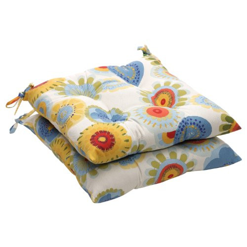 Pillow Perfect Indoor/Outdoor Floral Tufted Seat Cushion 19" L x 18-1/2"W x 5" D Multicolored