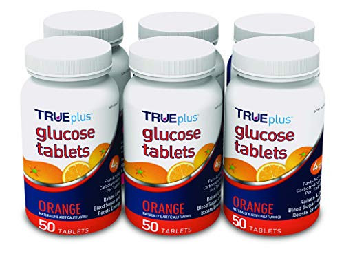 TRUEplus® Glucose Tablets  Orange Flavor - 50ct Bottle  6 Pack