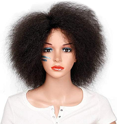 Afro Kinky Wig - Synthetic Afro Wig  Short Afro Wigs for Women  Brown Kinky Curly Wig 6 inch  Heat Resistant Wig  Fluffy Afro Curly Wigs  Natural Look  Premium Short Afro Wigs