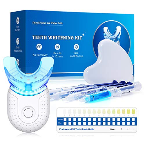 Teeth Whitening Kit with LED Light  10min Fast-Result Teeth Whitener  with Non-Sensitive 35  Carbamide Peroxide Teeth Whitening Gel Pen and Tray to Help Remove Teeth Stain from Coffee Drinks Food