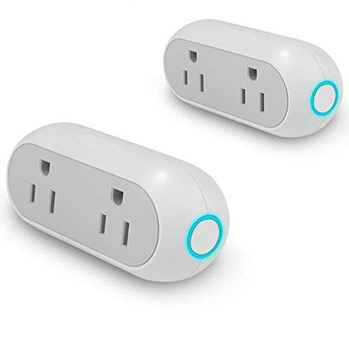 Smart Plug WiFi Dual Mini Outlets Design,feeleye Smart Socket No Hub Required Remote Control Your Devices from Anywhere Timing Function Works with Amazon Alexa and Google Home,ETL Listed  (2 pack)