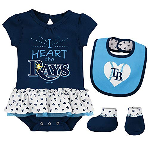 Outerstuff MLB Newborn Infants Girls Baseball Girl Creeper Bib Bootie Set 6-9 Months Tampa Bay Rays Outerstuff MLB Newborn Infants Girls Baseball Girl Creeper Bib Bootie Set 6-9 Months Tampa Bay Rays