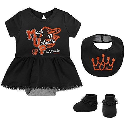 Outerstuff MLB Newborn Infants Girls Diamond Girl Creeper Bib Bootie Set 24 Months Baltimore Orioles Outerstuff MLB Newborn Infants Girls Diamond Girl Creeper Bib Bootie Set 24 Months Baltimore Orioles
