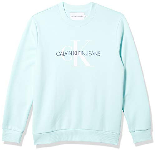 Calvin Klein Men s Monogram Logo Crew Neck Sweatshirt  Water Drop CK  Large