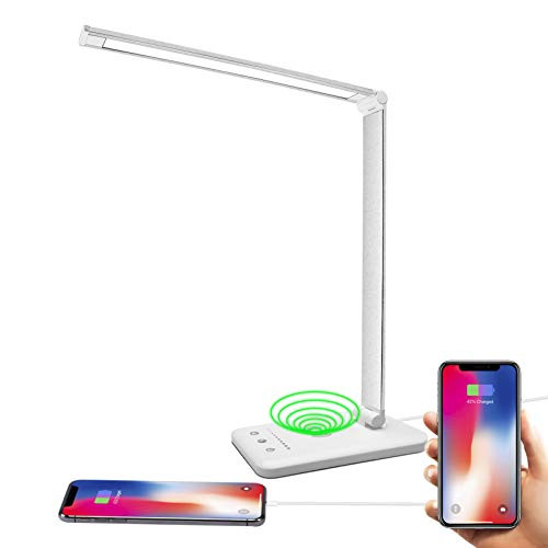 Acko Desk Lamp Led Desk Lamp with USB Charging Port Wireless Charging Lamp 5 Lighting Modes 5 Brightness Levels Bright College Home Office Desk Lamp Eye Care Sensitive Control 30-60 min Auto Timer Acko Desk Lamp Led Desk Lamp with USB Charging Port Wireless Charging Lamp 5 Lighting Modes 5 Brightness Levels Bright College Home Office Desk Lamp Eye Care Sensitive Control 30-60 min Auto Timer