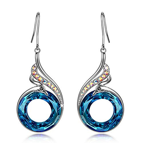 Kate Lynn Gifts for Her Christmas Phoenix Earrings for Women Earrings for Mom Crystals from Swarovski Jewelry for Women Drop Dangle Earrings for Friends Peacock Gifts for Wife Lucky