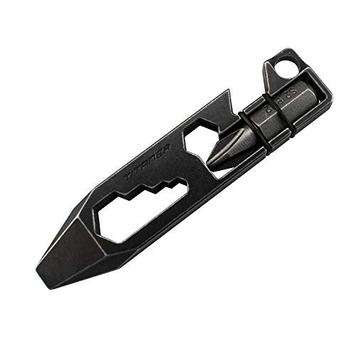 Titaner Titanium Multitool Pry Bar Bottle Opener Screwdriver Wrench Tool EDC Gear Keychain Tools Black