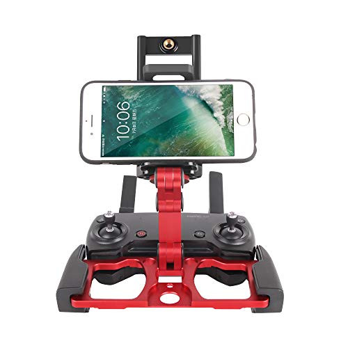 RC GearPro Foldable Aluminum Alloy Remote Control Monitor Holder Phone Tablet Monitor Screen Holder Bracket Mount Clip for DJI Mavic PRO/Mavic AIR/Spark CrystalSky Monitor (red)