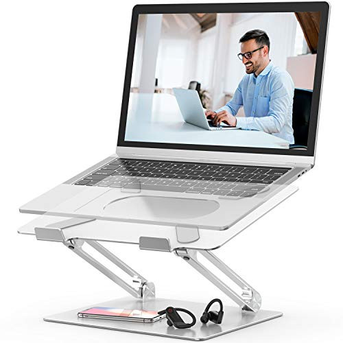 Laptop Stand Youbester Adjustable Multi-Angle Stand with Heat-Vent to Elevate Laptop  Aluminum Ergonomic Portable Computer Notebook Stand Compatible for MacBook Dell HP More 10-17  Laptops Silver