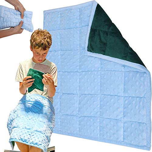 Weighted Lap Pad for Kids Blanket  5 Lbs- Bundled with Fidget Marble Maze  Sensory Tools  Sensory Weighted Lap Blanket  Blue-Green Weighted Lap Pad for Kids Blanket  5 Lbs- Bundled with Fidget Marble Maze  Sensory Tools  Sensory Weighted Lap Blanket  Blue-Green