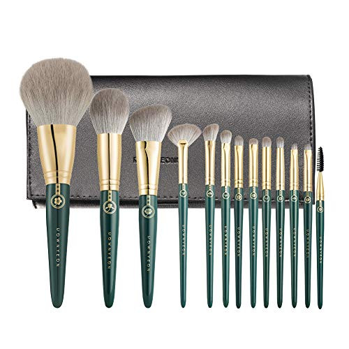 Rownyeon Makeup Brush Set 13pcs Premium Cosmetic Makeup Brushes for Foundation Blending Blush Concealer Eye Shadow Synthetic Fiber Bristles  Travel Makeup bag Included