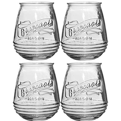 Home Essentials 3943 Original Mason Stemless Wine Glass Set of 4 Home Essentials 3943 Original Mason Stemless Wine Glass Set of 4