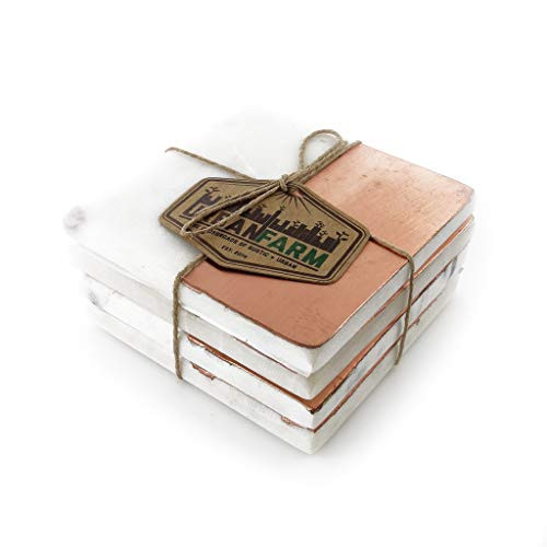 Thirstystone Urban Farm Marble Coaster  One Size  Copper-White