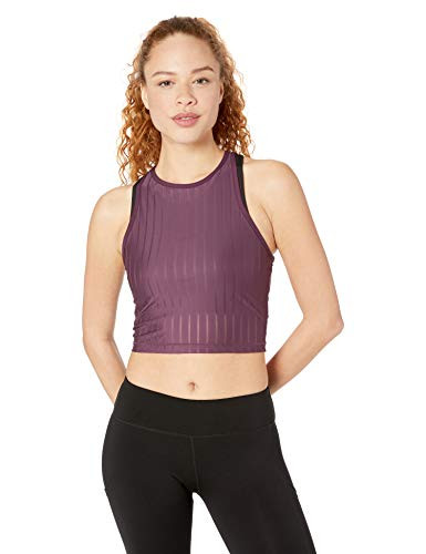 Reebok Mesh Fitted Crop Tank  Urban Violet  X-Small