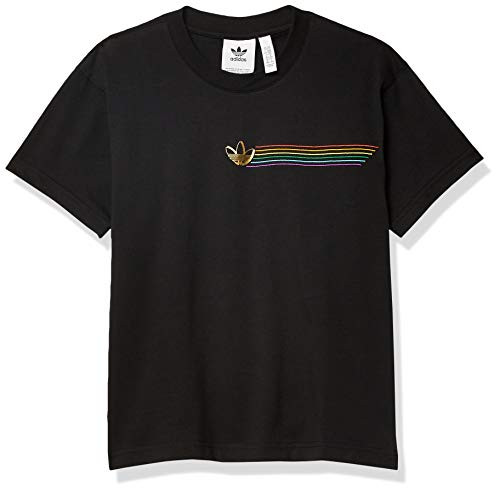 adidas Originals mens Pride Linear Tee Black Medium