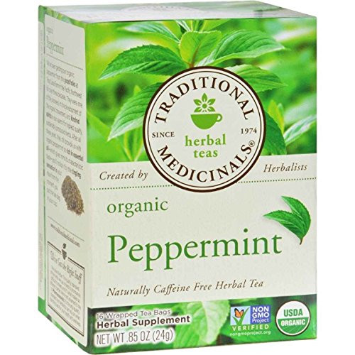 Traditional Medicinals Organic Herbal Tea Peppermint -- 16 Tea Bags Each / Pack of 2 Traditional Medicinals Organic Herbal Tea Peppermint -- 16 Tea Bags Each / Pack of 2