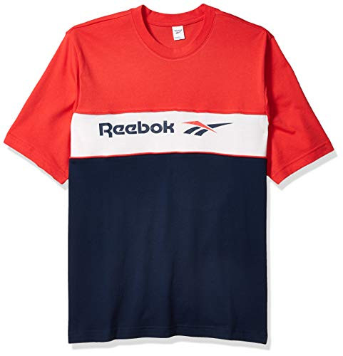 Reebok Classic Linear Tee  Radiant Red-Collegiate Navy  X-Small