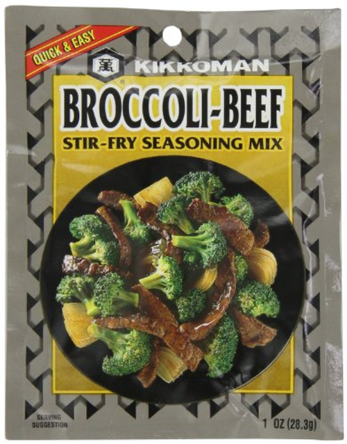 Kikkoman Stir Fry Seasoning Mix  Broccoli and Beef  1-Ounce Packet Pack of 24