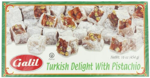 Galil Turkish Delight  Pistachio  16-Ounce Boxes Pack of 4