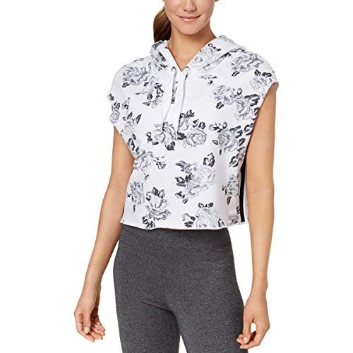 Calvin Klein Performance Rose Printed Sleeveless Cropped Hoodie Neutral Combo  XXL