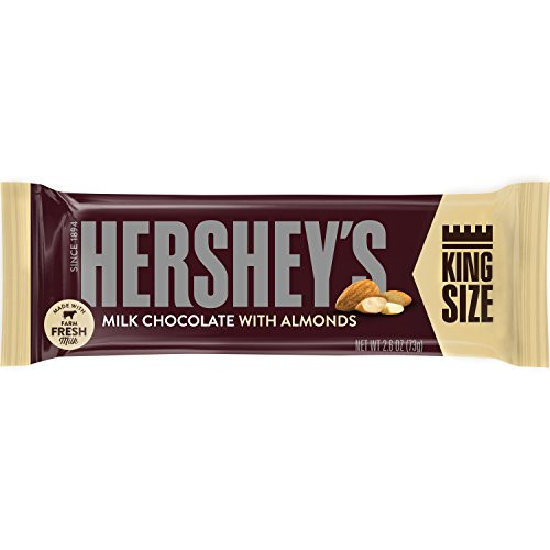 HERSHEY S Chocolate Candy Bars with Almonds  King Size Pack of 18