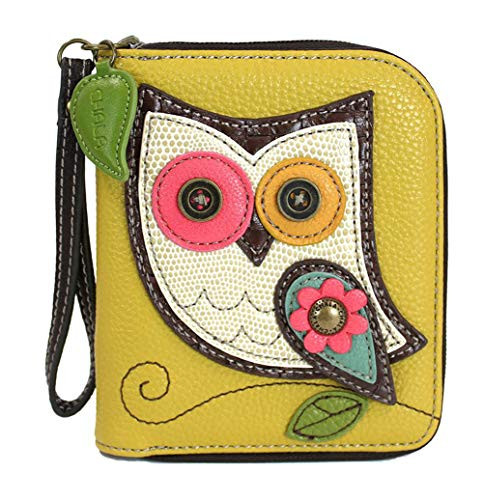 Chala Zip Around Wallet - Owl Mustard Yellow