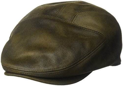 Henschel Men s Faux Ultra-Suede Leather New Shape Ivy Hat  Distressed Brown  Medium