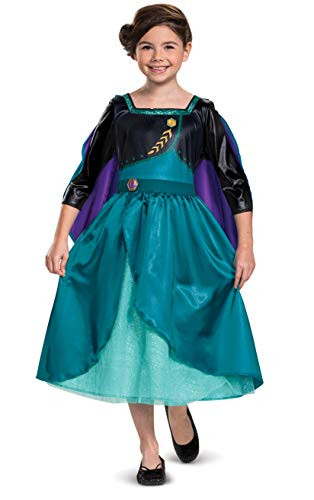 Disney Frozen 2 Anna Costume for Girls  Classic Dress and Cape Outfit  Child Size Medium 7-8