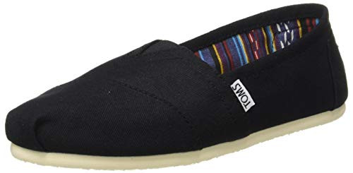 TOMS womens Classic Core Alpargata Slip On  Black Canvas  5 US