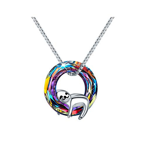 Crystal Sloth Necklace for Women Gilrs 925 Sterling Silver Animal Pendant Necklaces Sloth Jewelry Gifts Christmas Mother s Day Necklace- Crystal Sloth Necklace for Women Gilrs 925 Sterling Silver Animal Pendant Necklaces Sloth Jewelry Gifts Christmas Mother s Day Necklace-
