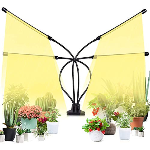 Plant Grow Light  Full Spectrum LED Grow Light for Indoor Plant with Auto On-Off Timer  Plant Growing Lamps for Seedlings with 5 Dimmable Levels  Adjustable Gooseneck   Desk Clip On