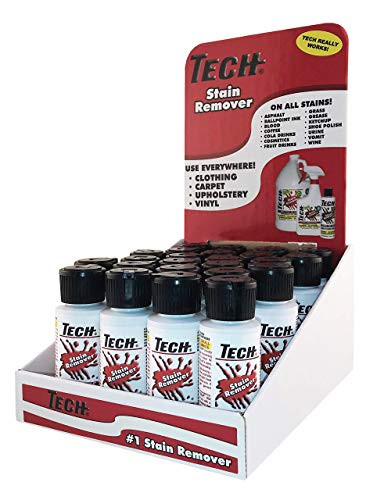TECH Stain Remover - Effective Stain Remover for Carpet  Clothing  Laundry  Upholstery and Other Washable Fabrics 24-Pack  2 oz