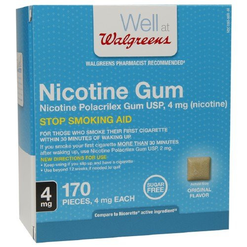 Walgreens Nicotine Gum  4mg  Original 170 ea