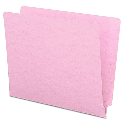 Smead End Tab File Folder  Shelf-Master Reinforced Straight-Cut Tab  Letter Size  Pink  100 per Box 25610