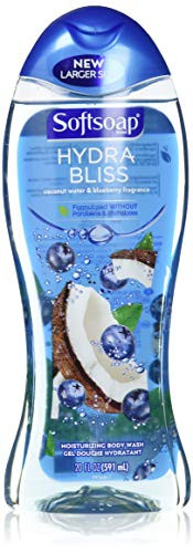 Colgate Softsoap Hydra Bliss Moisturizing Body Wash  Coconut Water and Blueberry  20 Fluid Ounce 4 Pack